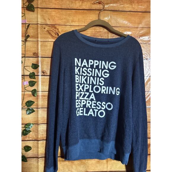 Wildfox Sweaters Wildfox Blue Cozy Sweatshirt Size S - Picture 4 of 10